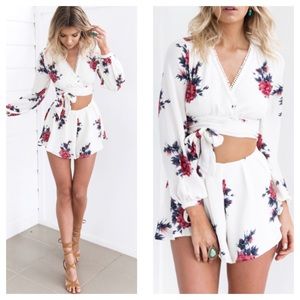White Floral Playsuit